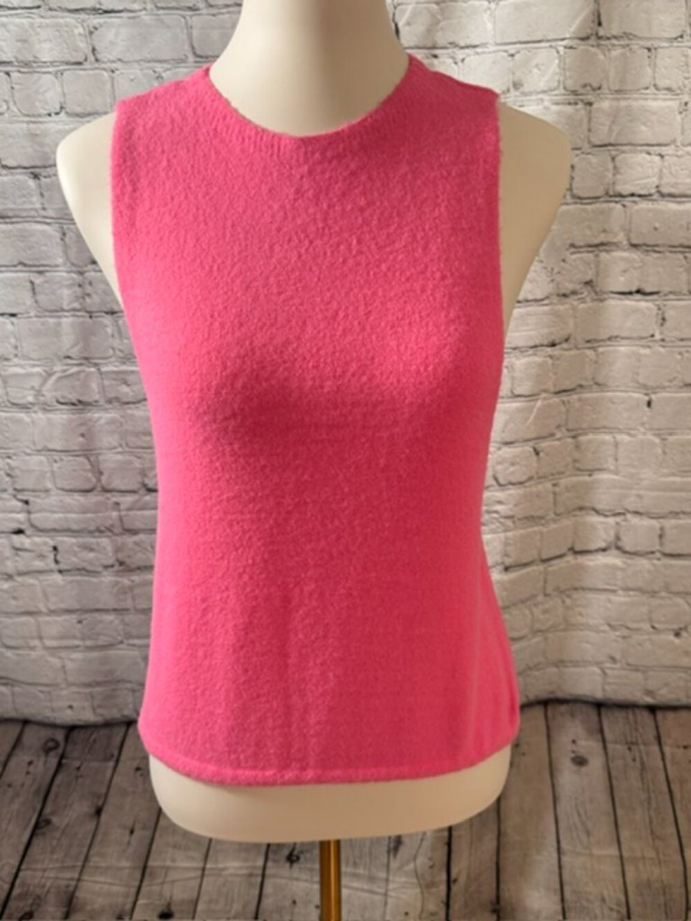 NWT Free People Intimately Warm Fluff Crop Sweater Neon Pink Sleeveless M